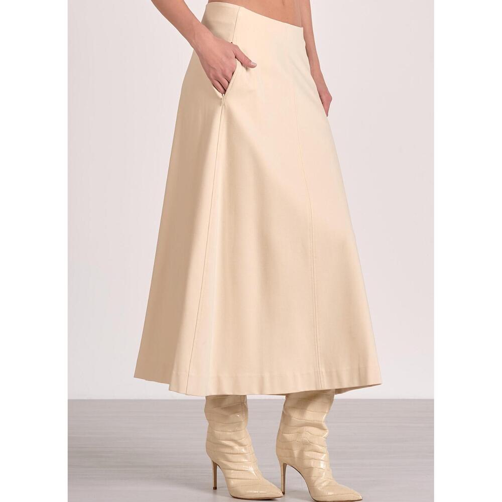NEW ELAN cynthia midi flair skirt in cream - Picture 3 of 4